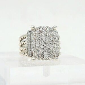 David Yurman Wheaton Ring w/ Pavé White Diamonds - 16.7mm - Size 7